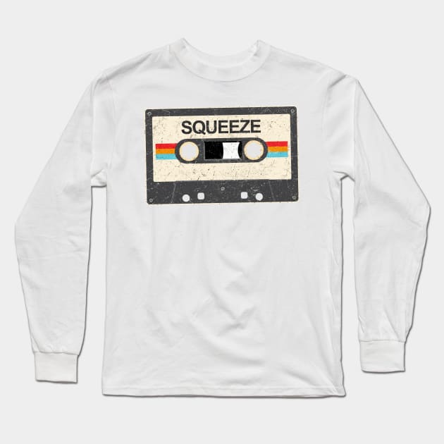 kurniamarga vintage cassette tape Squeeze Long Sleeve T-Shirt by kurniamarga.artisticcolorful